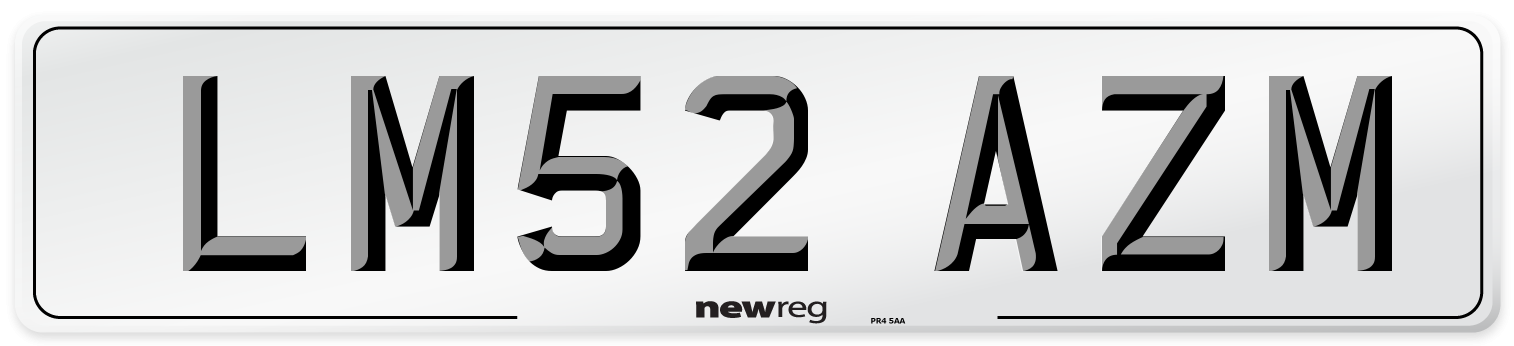 LM52 AZM Number Plate from New Reg